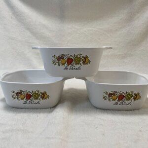 Set Of 3 Vintage CorningWare La Pérsil  Square Casserole Dishes 700ml each